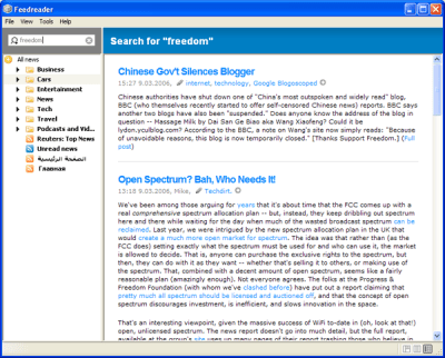Screenshot of the application FeedReader - #5