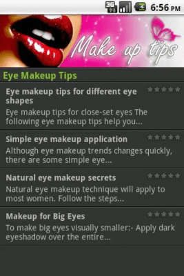 Screenshot of the application Makeup Tips - #1