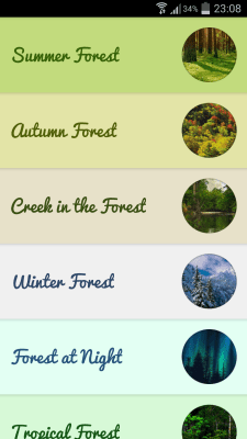 Screenshot of the application Forest Sounds - #1