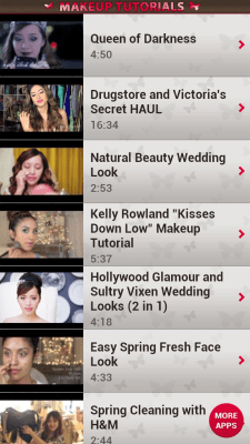 Screenshot of the application Makeup Lessons - #3