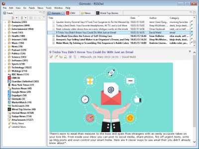 Screenshot of the application RSSOwl Portable DBinside - #1