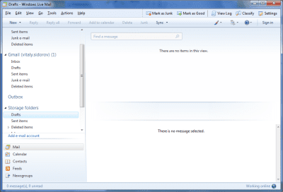 Screenshot of the application AntispamSniper for Windows Live Mail - #12