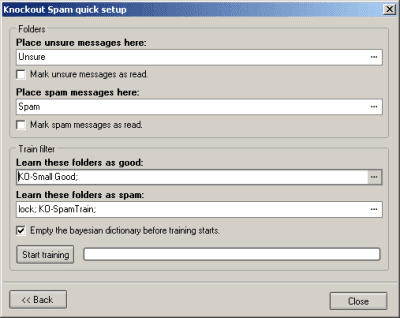 Screenshot of the application Knockout Spam for Outlook 2000/2002/2003 - #5