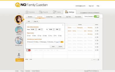 Screenshot of the application NQ Family Guardian - #8