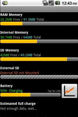 Screenshot of the application Memory Status Widget - #2