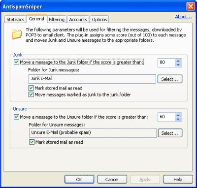 Screenshot of the application AntispamSniper for Outlook - #2