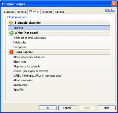 Screenshot of the application AntispamSniper for Outlook - #3