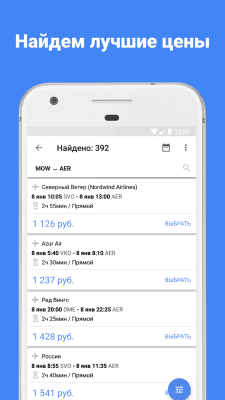 Screenshot of the application Tickets for any flights - #1