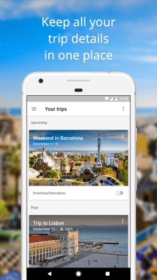 Screenshot of the application Google Trips - #1