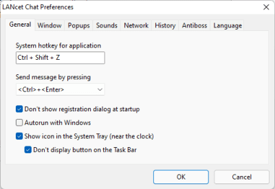 Screenshot of the application LANcet Chat - #4