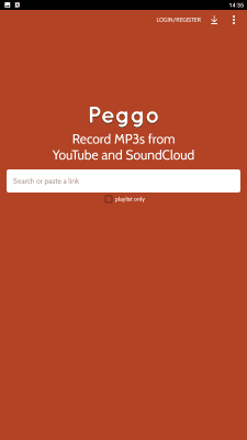 Screenshot of the application Peggo - #1