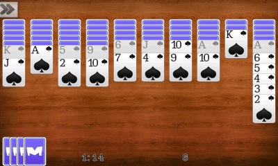Screenshot of the application Solitaire Spider - #2