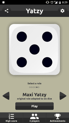 Screenshot of the application Yatzy - #4