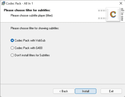 Screenshot of the application Codec Pack All-In-1 - #3
