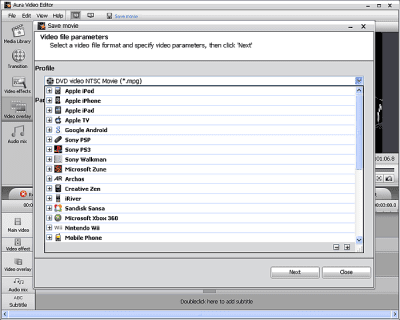 Screenshot of the application Aura Video Editor - #1