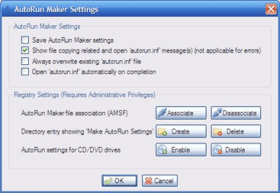 Screenshot of the application AutoRun Maker Portable - #1