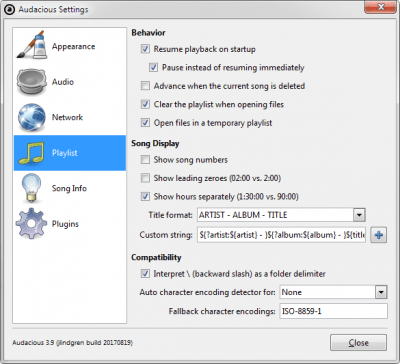 Screenshot of the application Audacious - #6