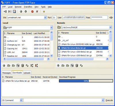 Screenshot of the application Free Open FTP Face - #1