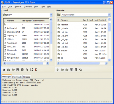 Screenshot of the application Free Open FTP Face - #2