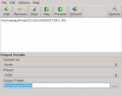 Screenshot of the application WinFF - #3