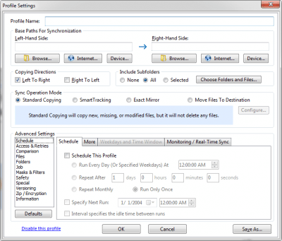 Screenshot of the application Syncovery for Windows - #1