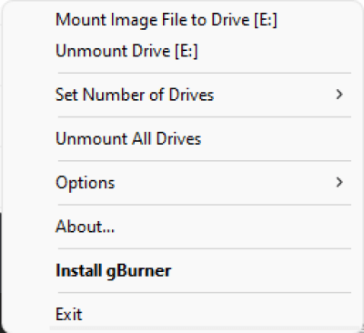 Screenshot of the application gBurner Virtual Drive - #1