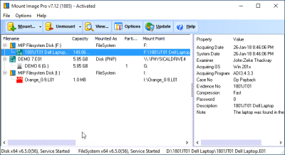 Screenshot of the application Mount Image Pro - #3