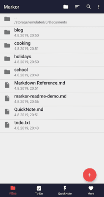 Screenshot of the application Markor: Markdown Editor - #1