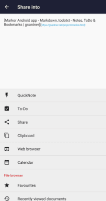 Screenshot of the application Markor: Markdown Editor - #6