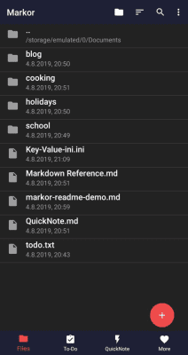 Screenshot of the application Markor: Markdown Editor - #7