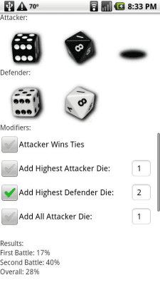 Screenshot of the application Risk Odds Calculator - #1