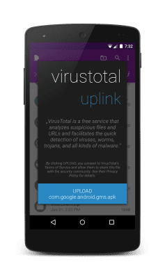 Screenshot of the application VirusTotal Uplink - #6