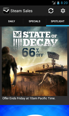 Screenshot of the application Steam Sales - #4