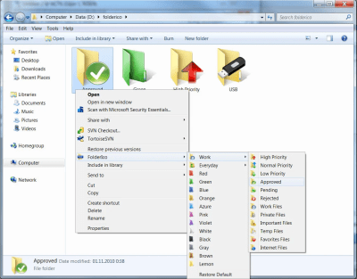 Screenshot of the application Teorex FolderIco - #3
