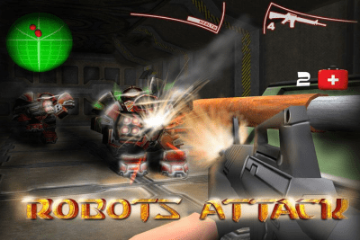 Screenshot of the application Attack of the Robots 3D shooter - #1