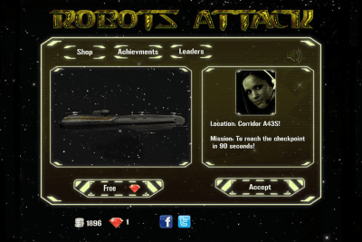 Screenshot of the application Attack of the Robots 3D shooter - #2