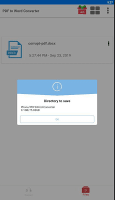 Screenshot of the application PDF to Word Converter - #6