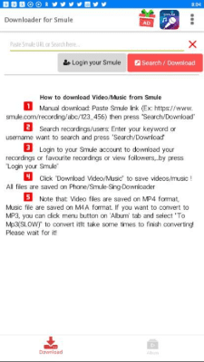 Screenshot of the application Song Downloader for Smule - #1