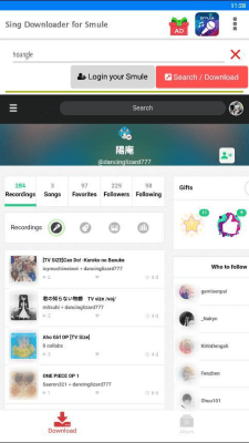 Screenshot of the application Song Downloader for Smule - #2