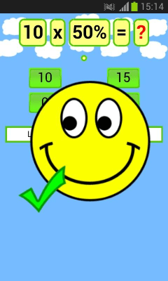 Screenshot of the application Math Percent Game - #2