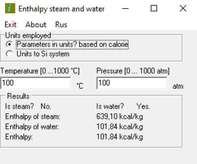 Screenshot of the application Enthalpy - #1