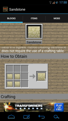 Screenshot of the application Encyclopaedia Minecraftica - #4