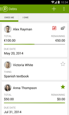 Screenshot of the application Debtors - #7