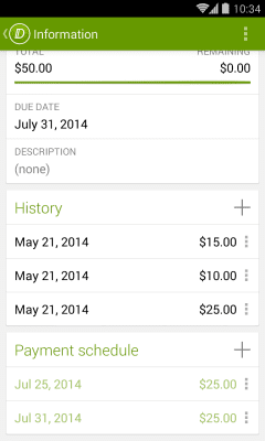Screenshot of the application Debtors - #8
