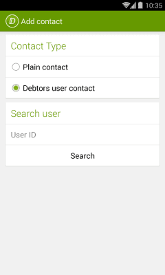 Screenshot of the application Debtors - #10
