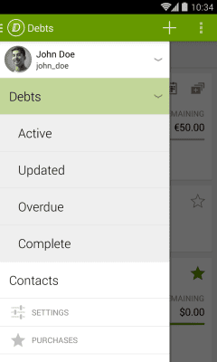 Screenshot of the application Debtors - #11
