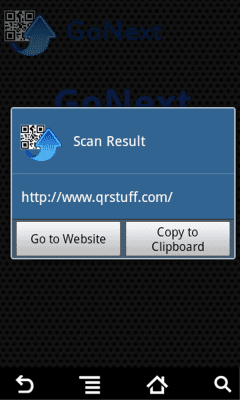 Screenshot of the application QR Scanner Go Next! - #3