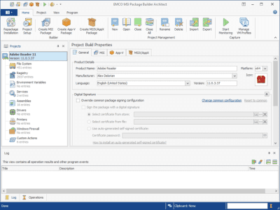 Screenshot of the application EMCO MSI Package Builder - #1