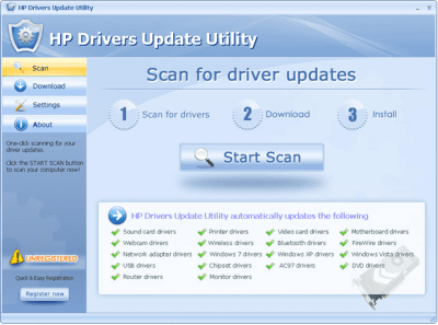 Screenshot of the application HP Drivers Update Utility - #2