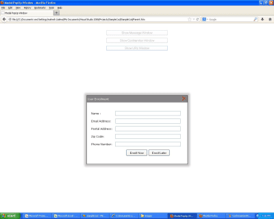 Screenshot of the application Javascript Popup Window - #1